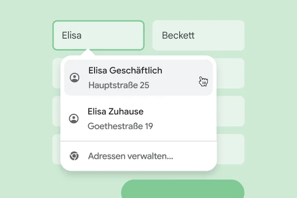 Mit Autofill können Nutzerinnen und Nutzer sofort ihren Namen und ihre Adresse in ein Formular eingeben.