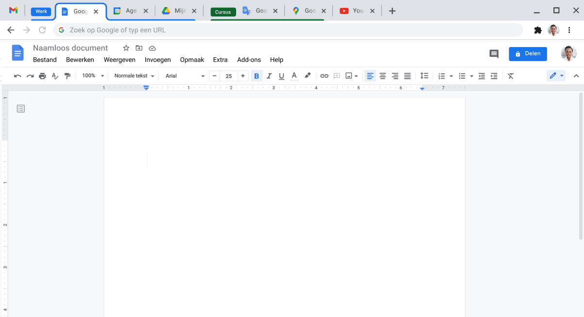 Chrome-browservenster met daarin de combinatie van meerdere tabbladen in een tabbladgroep.